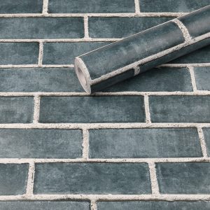 Papel Tapiz Ladrillos Azules Autoadherible Pared 45cm X 10m