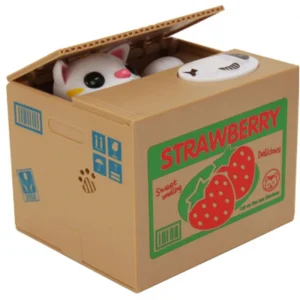 Alcancía de Gatito Gato Roba Monedas Divertida para Niños y Adultos