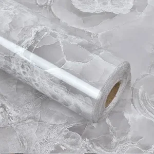 Vinil Autoadherible Tipo Mármol Gris Adhesivo para Decorar 40 cm x 3 m