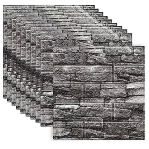 10 Pz Papel Tapiz 3d Pegatina  Autoadherible Paredes Laja Gris HY72