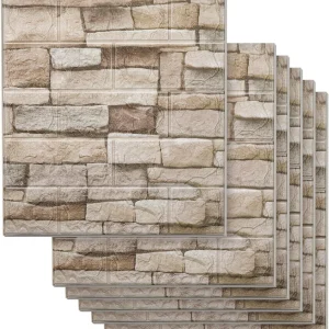 10 Pz Papel Tapiz 3d Pegatina  Autoadherible Paredes Laja Cafe HY45