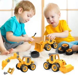 Set de 4 Camiones Truck Armables en Plástico para Niños - Juguete Educativo y Creativo con Accesorios