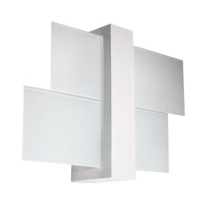 Aplique blanco madera y cristal FENIKS 1