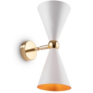 Aplique blanco y dorado 2 luces VESPER