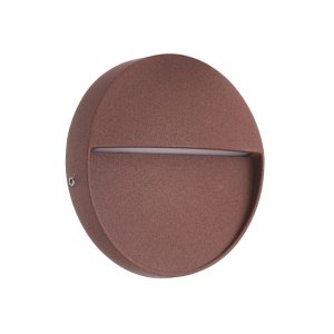 Aplique circular de superficie 3W 11 cm Ø acabado corten BAKER LED
