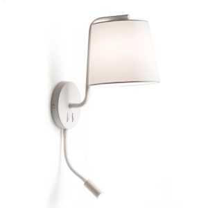 Aplique con lector LED blanco BERNI