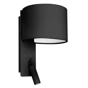 Aplique con lector LED color negro FOLD