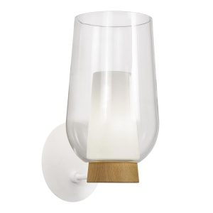 Aplique cristal y madera NORA
