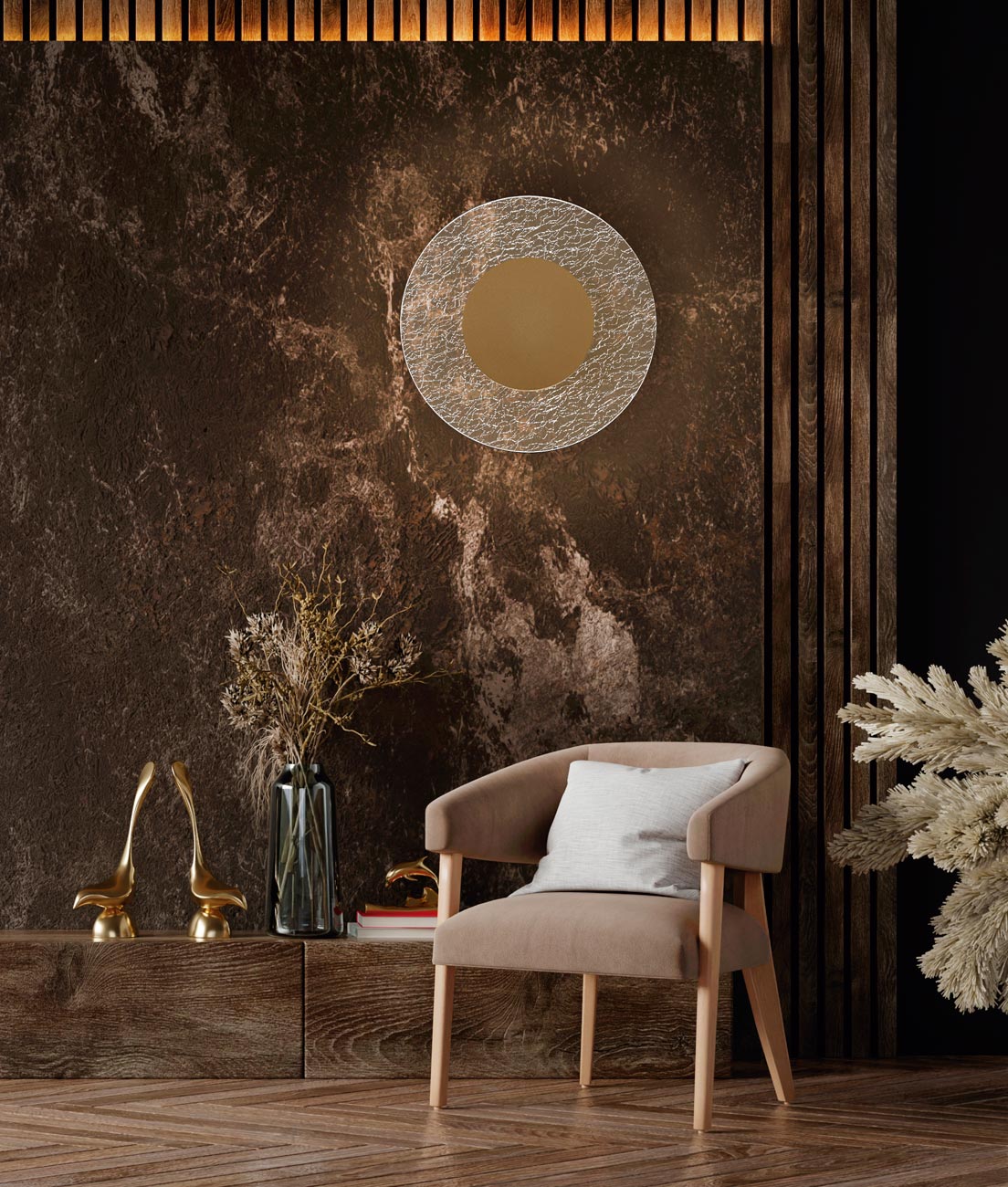 Aplique dorado 30W Ø 50 cm JEWEL LED - Imagen 4