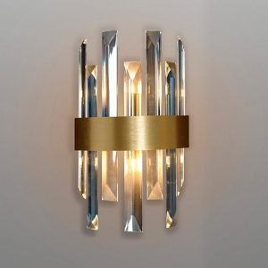 OFERTA Aplique dorado y cristal 2 luces GRACE