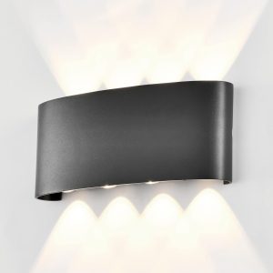 Aplique exterior gris oscuro LED 8W luz cálida ARCS