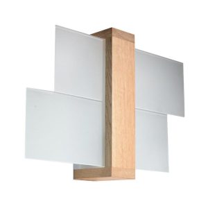 Aplique madera y cristal FENIKS 1