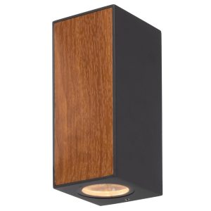 Aplique madera y gris oscuro 2 luces BERET