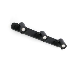 Aplique negro con 3 focos ORLEANS