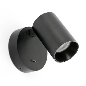 Aplique negro con interruptor STAN