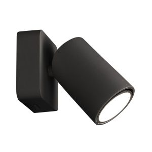 Aplique negro mate SAL con interruptor