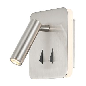 Aplique níquel satinado LED 3+6W luz cálida CAYMAN