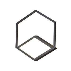 Aplique o plafón dimable 26W negro KUBICK LED