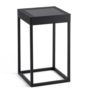 Baliza portátil recargable solar o USB 30 cm altura negra KASP