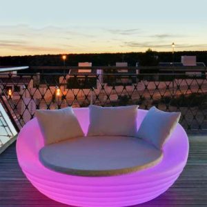 Cama balinesa con luz 164 cm diámetro FORMENTERA