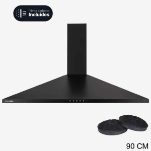 Campana piramidal 90 cm negra EVEREST 4090B