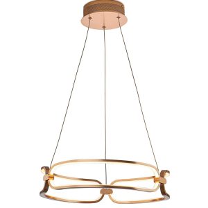 Colgante 47 cm Ø acabado oro rosa COLETTE LED