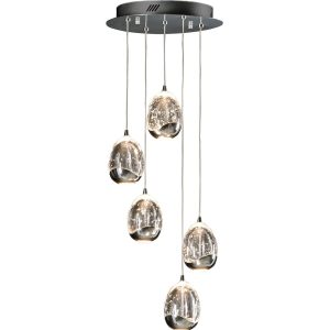 Colgante 5 luces LED cromo ROCÍO dimable