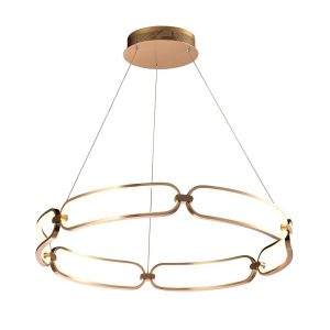 Colgante 80 cm Ø acabado oro rosa COLETTE LED