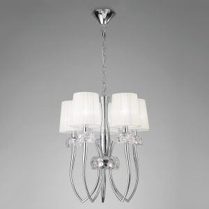 Colgante cromo 5 luces LOEWE