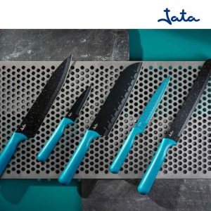 SET 5 CUCHILLOS JATA PUÃ‘O AZUL