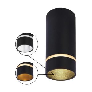 Foco de superficie negro GU10 Ø 6 cm SPLIT