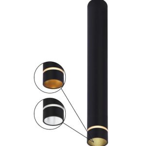 Foco de superficie negro mini GU10 Ø 4 cm SPLIT L