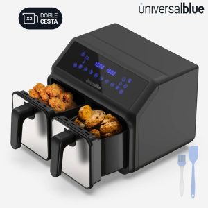 FREIDORA SIN ACEITE UNIVERSAL B DOBLE 4+4 INOX/NEGRA