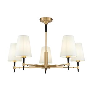 Lámpara 5 luces dorado y blanco Ø 78 cm ZARAGOZA