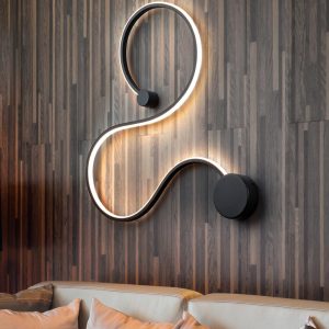 Lámpara aplique LED de diseño negro GRAFOS