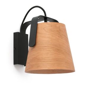 Lámpara aplique madera y negro STOOD