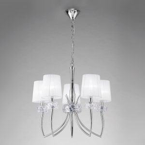 Lámpara cromo 5 luces LOEWE