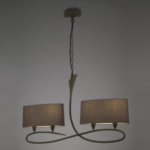 Lámpara lineal gris ceniza LUA 4 luces