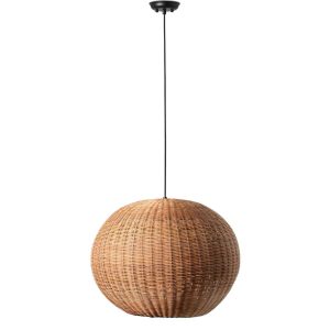 Lámpara colgante negra y ratán Ø53 cm HAKA