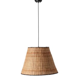 Lámpara colgante negra y ratán Ø56 cm SUMBA