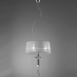 Colgante pequeño cromo TIFFANY 3+1 luces