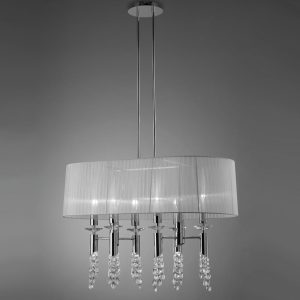 Lámpara cromo pantalla TIFFANY 6+6 luces