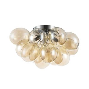 Lámpara cristal coñac 4 luces Ø 38 cm BALBO