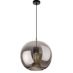 Lámpara cristal dorado/cromo y negro Ø 40 cm KRISS