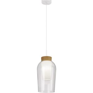 Lámpara cristal y madera NORA