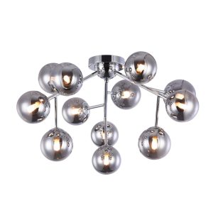 Lámpara cromo 12 luces Ø 60 cm DALLAS