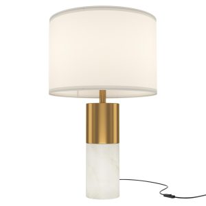 Lámpara de mesa BIANCO con tulipa redonda acabado en oro