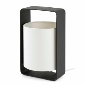 Lámpara de mesa blanca y negra pequeña LULA
