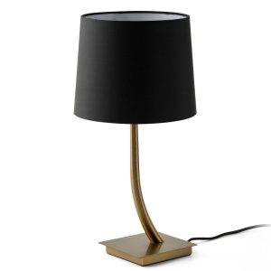 Lámpara de mesa bronce y negro REM