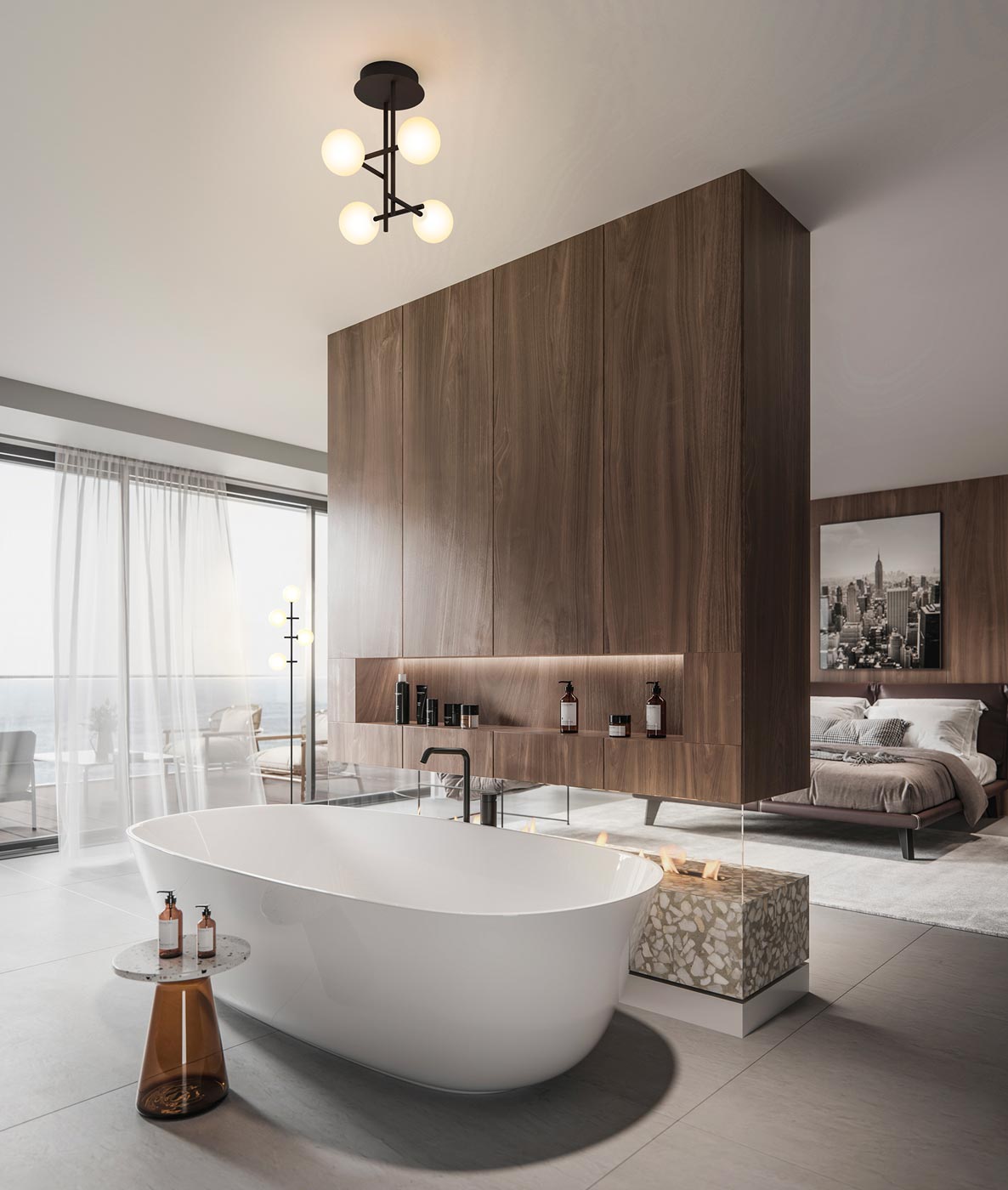 Semi plafón negro 4 luces CELLAR - Imagen 3